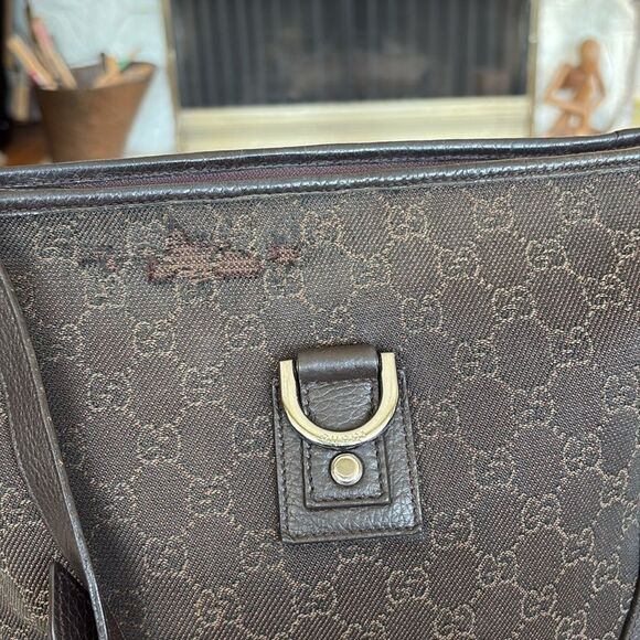 Gucci GG Canvas Abbey D-Ring Crossbody Bag Dark Brown Canvas & Leather - Picture 16 of 16